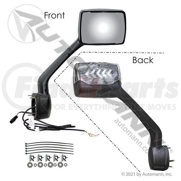 09.24026.24- Hood Mirror R/H Chrome w/signal for Paccar 2018+