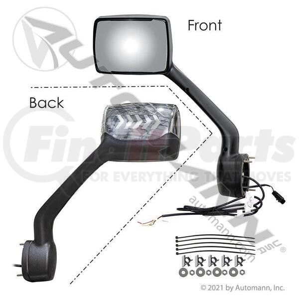 09.24025.24- Hood Mirror L/H Chrome w/signal for Paccar 2018+