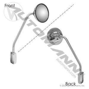 09.24111.24- Hood Mirror Assy Chrome R/H for Paccar