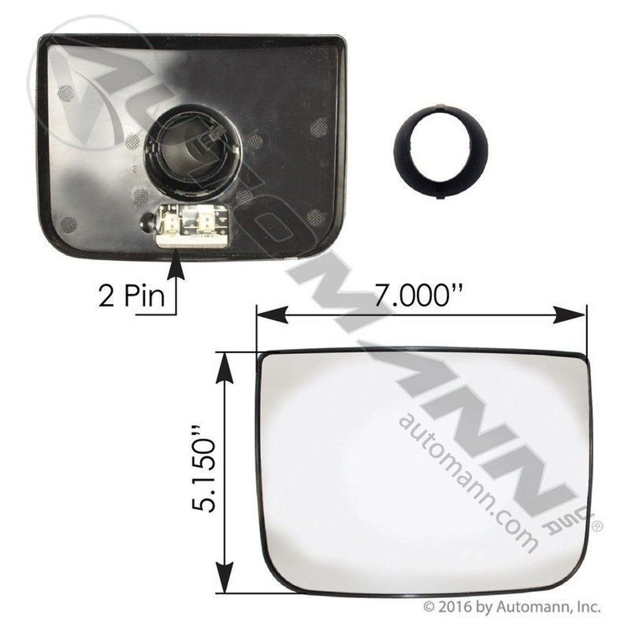 09.24108.24- Door Mirror Lower Glass for Freightliner