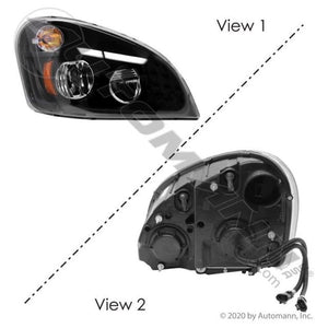 09.24068.24- Headlight LED R/H Black for Freightliner 2017-